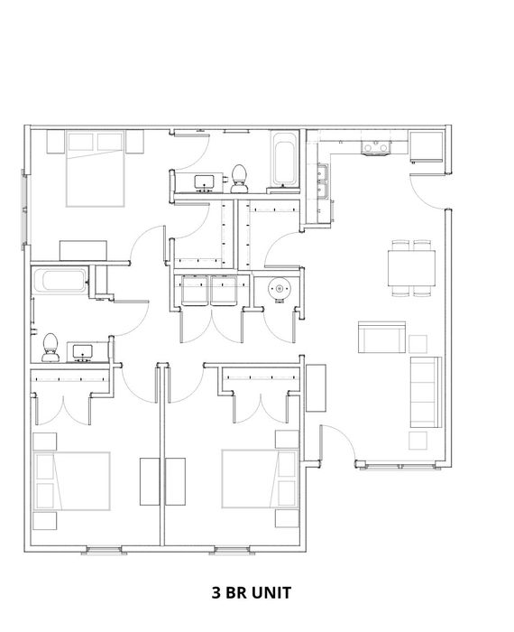 3 bedroom Floor Plan Image